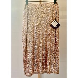 Ava & Viv Womens Sequin Pencil Skirt Rose Gold Sparkle Party Occasion XXL